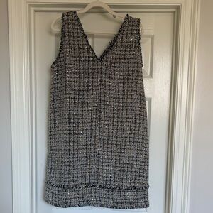 LOFT navy white and gold tweed mini dress size XL never worn